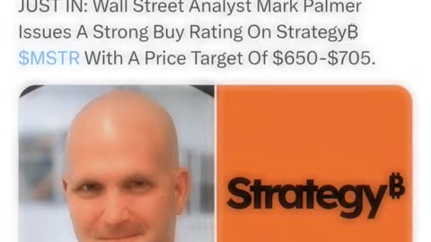 Wall Street Analyst Issues A Strong Buy Rating On Strategy₿ $MSTR With A Price Target Of $650-$705!