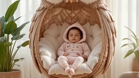 Cute Baby in a Stunning Owl Chair A Cozy Dream! 🦉💛👶#Baby #OwlChair #Cute