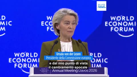 NOTIZIE DAL MONDO Forum di Davos 2026,von der Leyen propone l'indipendenza europea contro l'unilateralismo di Trump.il consueto e annuale WEF si tiene dal 19 al 23 gennaio 2026 a Davos in Svizzera come ogni anno da sempre dal 1971