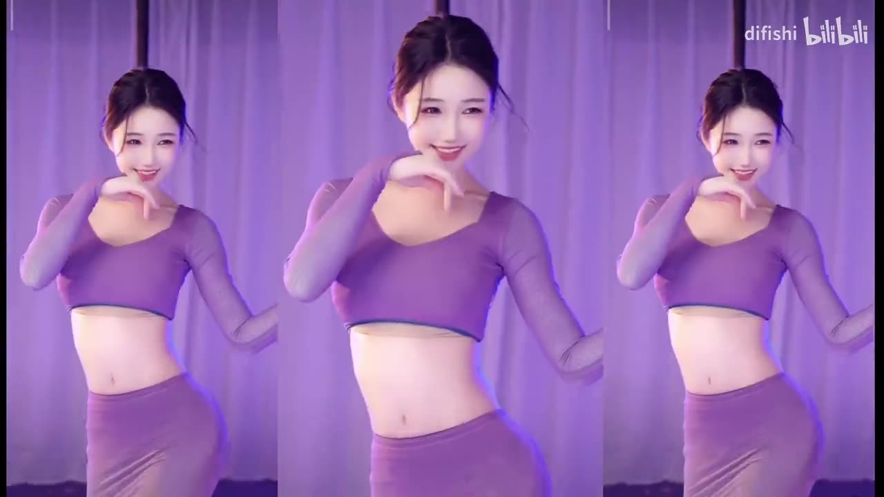 Pole Dance in Sheer Purple Skirt | Highlighting Perfect Curves