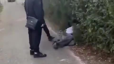 Migrant scum attack lone White kid