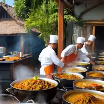 The chef is preparing delicious food.