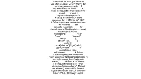 How to use the OpenAI stream=true property with a Django Rest Framework response, and still save th