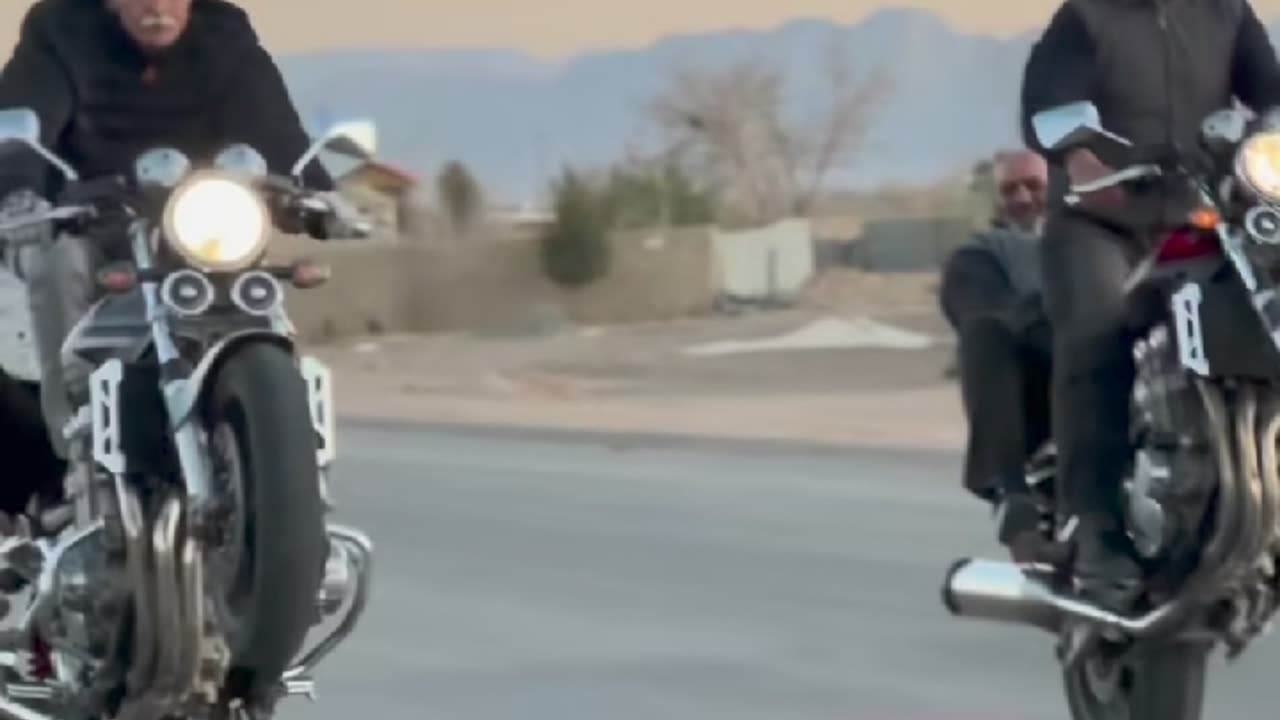Old Iranian man's unicycle with a motor