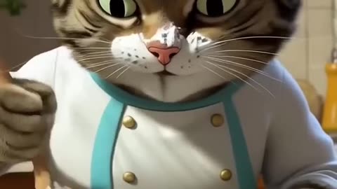 Gourmet Cat in Action!