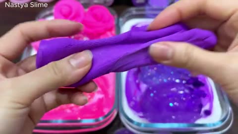 PURPLE vs PINK ELEPHANT I Mixing Random into GLOSSY Slime I Satisfying Slime_part2