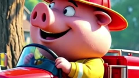 HAM-ERGER UNIT: Heroic Pig Responds to Emergency, Drives Fire Truck to Save Scared Kitten