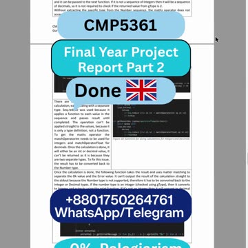 Student Work (Project Report)| CMP5361 part 2 Final Year Project CLI Calculator program|Birmingham