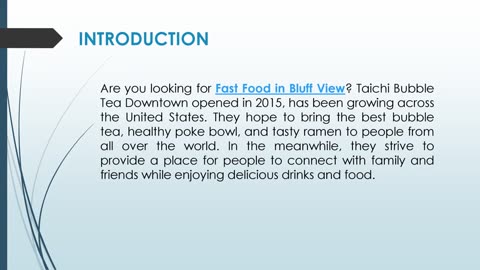 Are you looking for Fast Food in Bluff View?