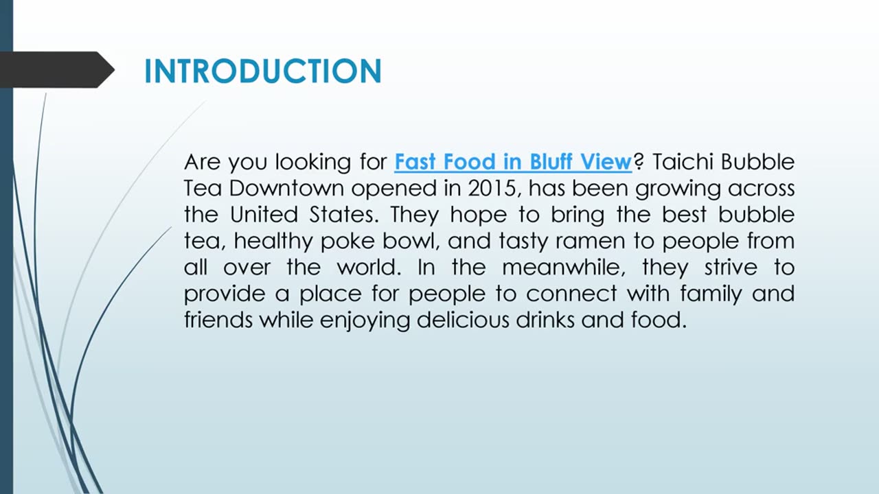 Are you looking for Fast Food in Bluff View?