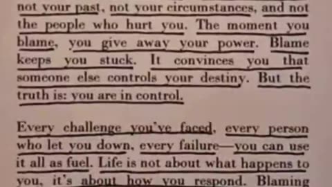 Never blame. Your destiny lies within you!