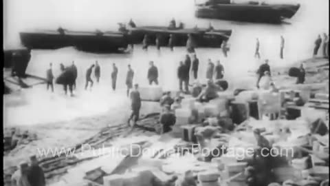 WWII Action in the Aleutian Islands newsreel archival stock footage PublicDomainFootage.com