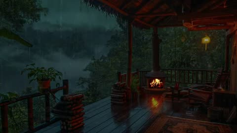 Relaxing Fireplace & Thunderstorm