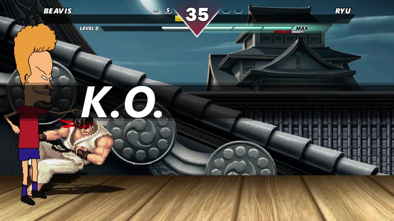 BEAVIS VS RYU - hardest level fight!