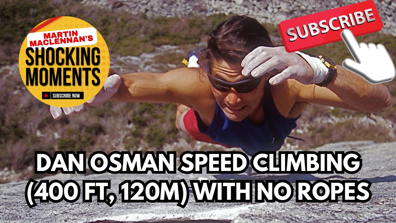 Dan Osman speed climbing Bear's Reach (400 ft, 120m) with no equipment