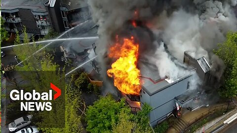2 in hospital, dozens displaced after massive fire at North Vancouver seniors’ complex