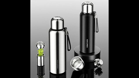 Insulated Thermos Water Bottle, with Tea Filter & Wide-mouth Opening, for Coffee, Tea &Cold Beverage