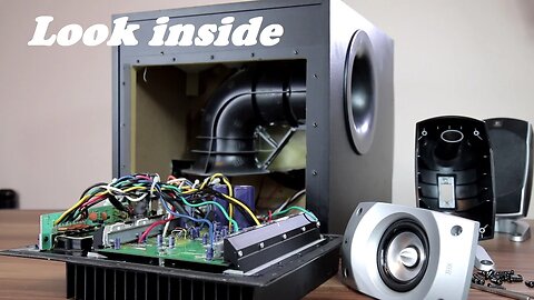 Look inside Logitech Z-5500 5.1 Speakers + trying to remove sub grill