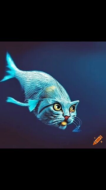 "बिल्ली और मछली की टक्कर: पानी में भी भिड़ंत!" (Cat vs Fish: Clash Even in Water!)