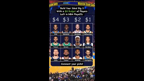 Build your idea BIG 3 with an $8 Budget with players remaining in the NBA Playoffs! 🏀🔥