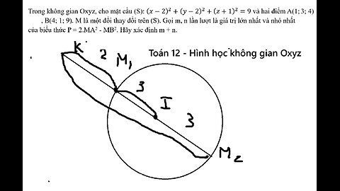 Trong không gian Oxyz, cho mặt cầu (S): (x-2)^2+(y-2)^2+(z+1)^2=9 và hai điểm A(1; 3; 4),