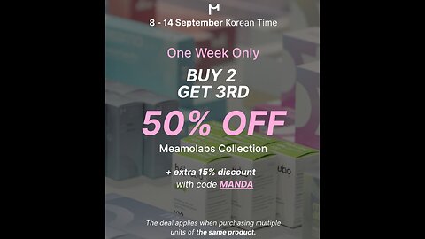MEAMOSHOP SALE- 8TH - 14TH SEPTEMBER- CODE -MANDA- GETS YOU EXTRA 15% OFF