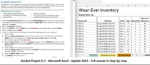 USING MICROSOFT EXCEL 2016 - Guided Project 6-3 - The Wear-Ever Shoes
