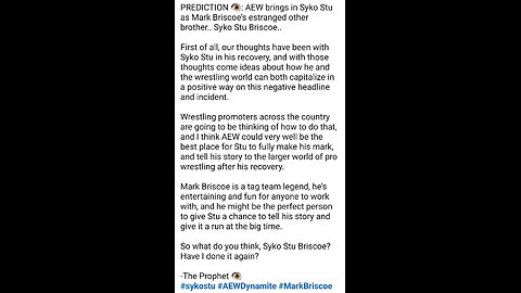 Syko Stu Should NOT Join AEW – Pro Wrestling World is Sick! #shorts