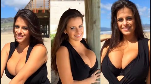 Time off on the beach with model Wendy Fiore. Sunny.