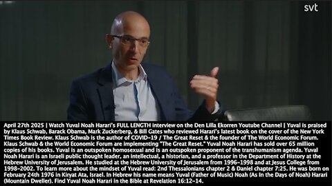 Yuval Noah Harari | "Gods & Angels, They Never Really Talked To Us. We Had to Do Both Parts. But, With the AI...It Can Actually Talk Back to Us. You Can Think About It Like a God That Actually Talks With You." - April 27th 2025