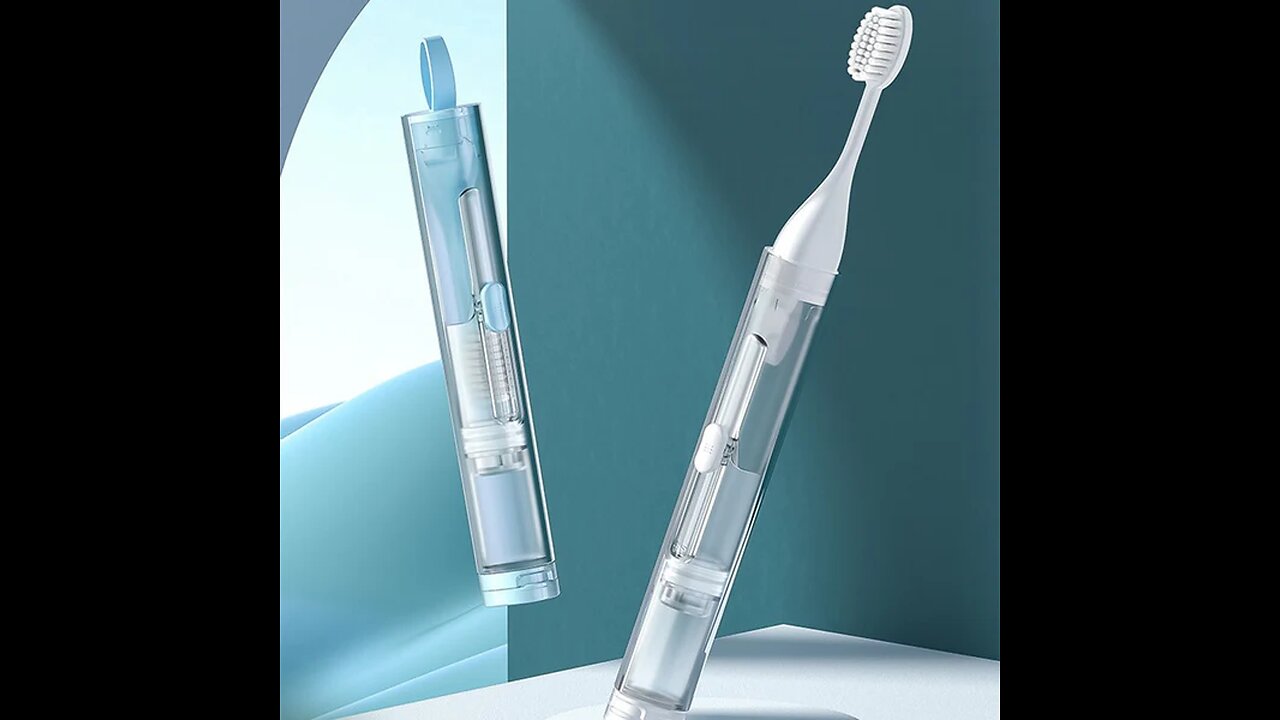 2-in-1 Mini Portable Toothbrush & Toothpaste Kit, for Travel, Camping & More
