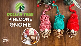 DIY Pinecone Gnome Ornaments 🧶✨ Easy Dollar Tree Christmas Craft LIVE!
