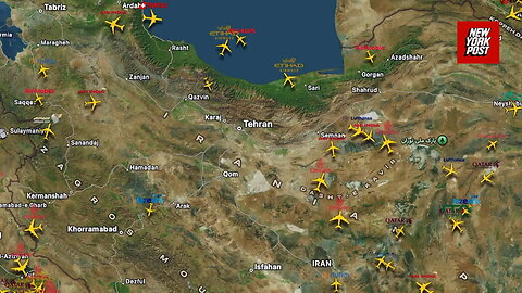 Watch how flights were diverted around Tehran as Israel launched surprise attack