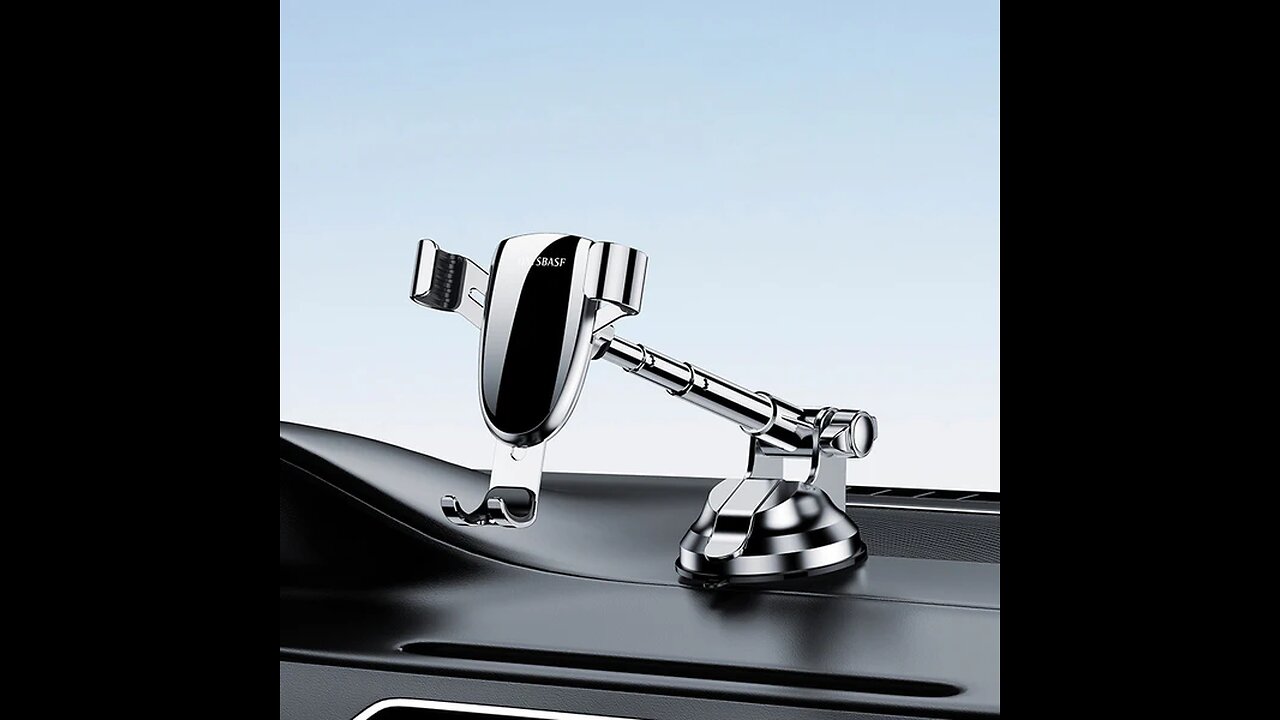 Car Phone Holder, with Gravity Linkage & Adjustable Angle, for Windscreen & Dash Mounts