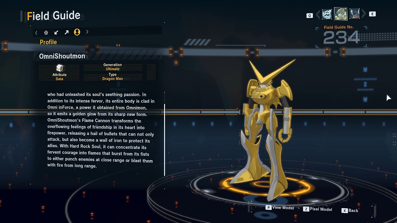 omnishoutmon all digivolution/de-digivolution/profile Digimon Story Time Stranger