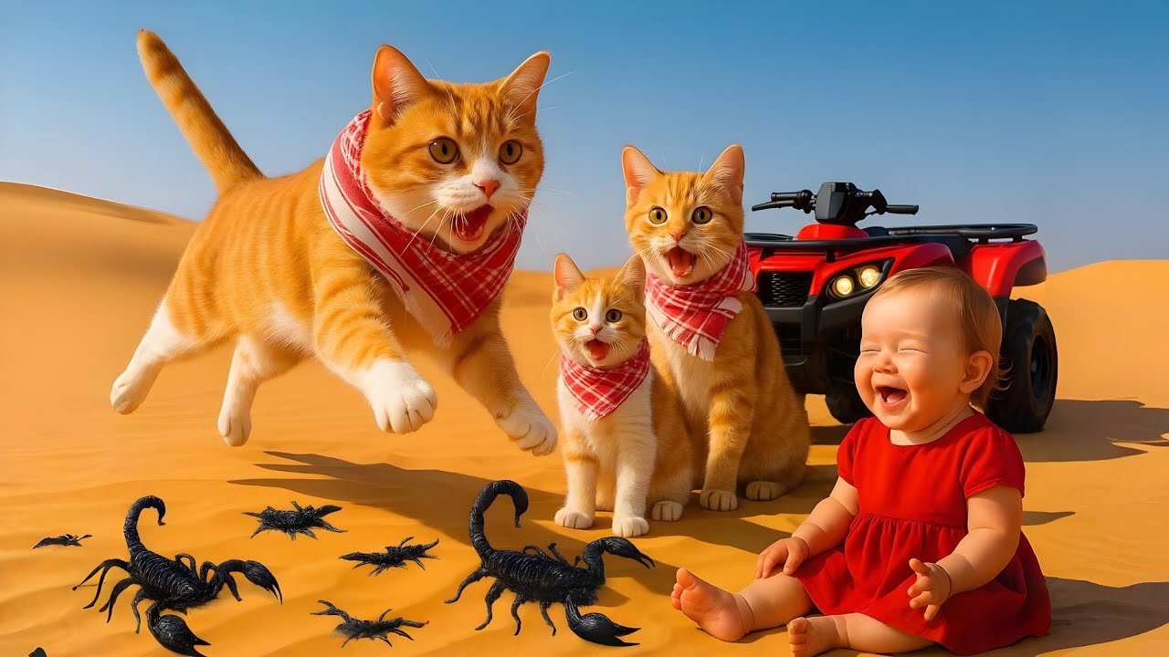 Mama Cat Trims Fur on the Farm and Makes Tiger Hat For Kittens At Home🐾🎩🐯