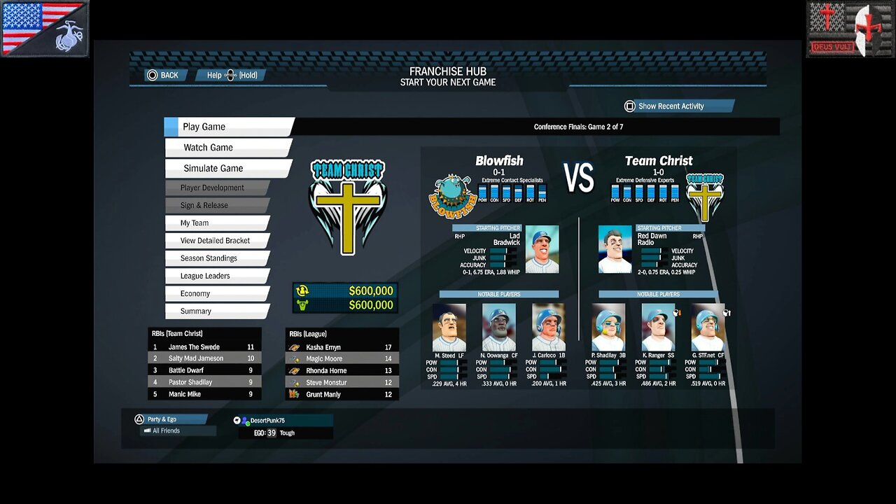 Based Sportsball 2025: Conference Finals - Game #2 [Team Christ vs. Blowfish]