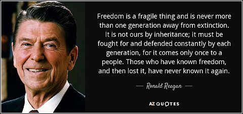 President Ronald Reagan- Freedom Quote- Q Drop "We Must Fight" 3 17 2019