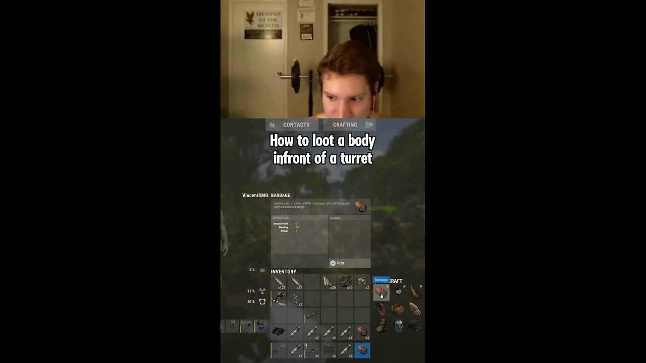 how to loot a body infront of a turret