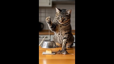 Shocking_ -The cat sets a trap and waits in silence_shorts _tabbycat _trap(720P_HD)