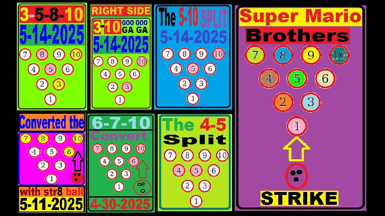 Converting SPLITS: 3-5-8-10, 3-10, 4-5, 5-10, 6-7-8-10, 6-7-10 & Super Mario strikes