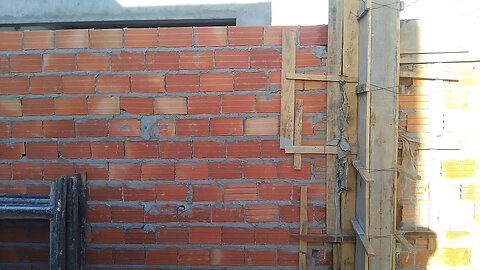 Column that will serve as the base for the roof beam