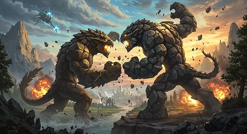 Colossal Monsters Clash! Epic Fantasy Battle Animation