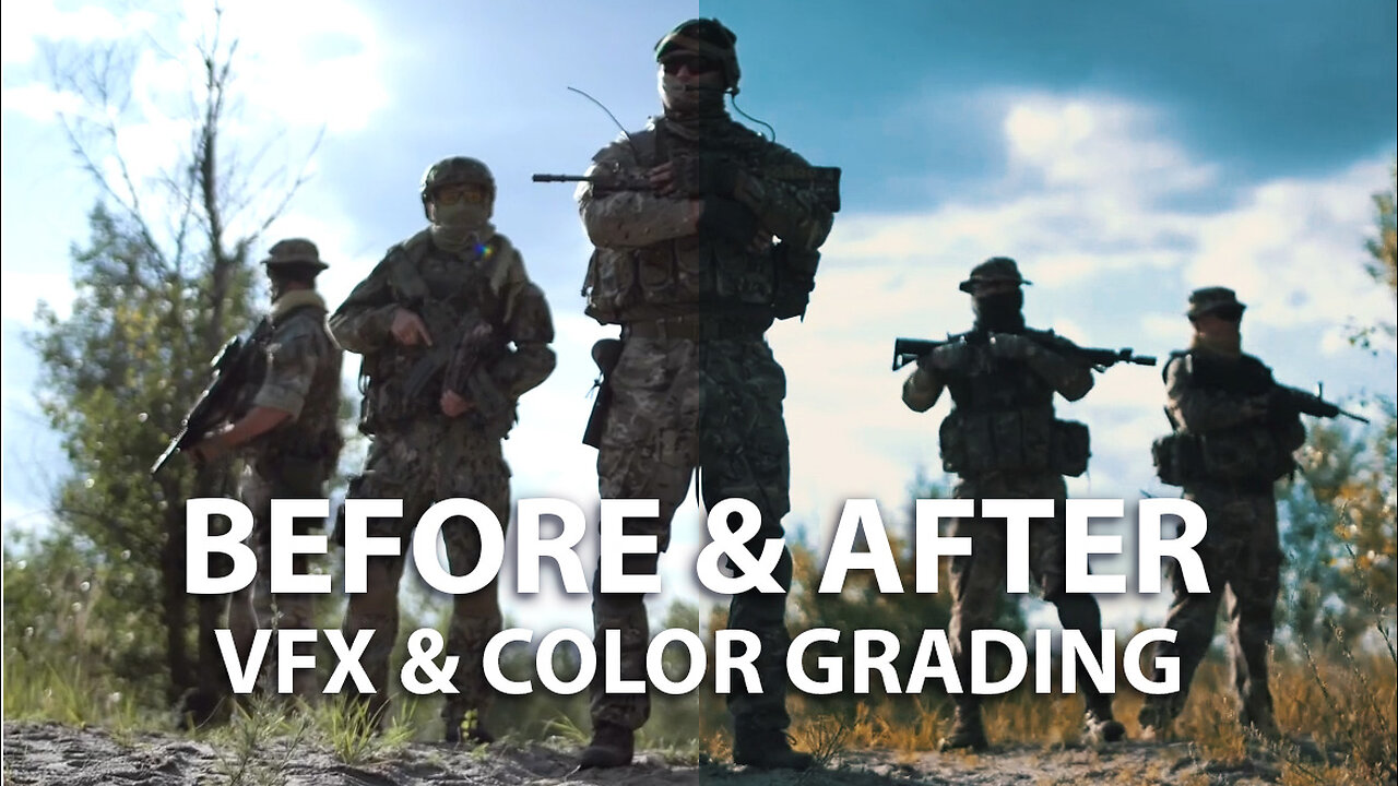 Before and after VFX