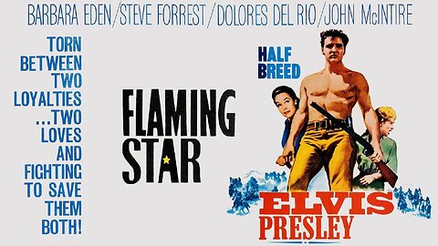 Don Siegel's Flaming Star, Western 1960. Elvis Presley, Barbara Eden, Dolores del Río, Steve Forrest, John McIntire, L. Q. Jones, Richard Jaeckel, Rodolfo Acosta