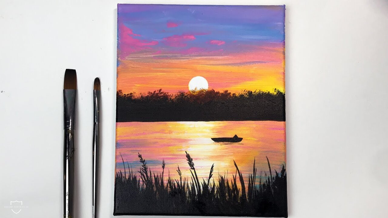 How to Paint a Realistic Sunset: Easy Step-by-Step Acrylic Painting Tutorial for Beginners