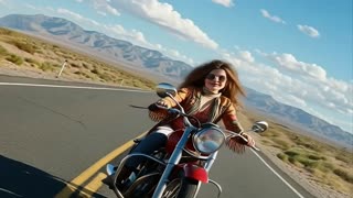 JANIS JOPLIN ON A MOTORCYCLE