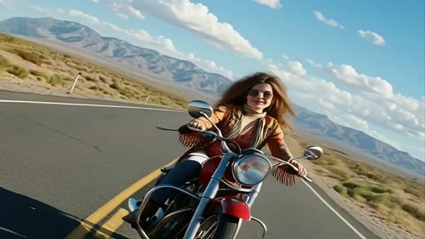 JANIS JOPLIN ON A MOTORCYCLE