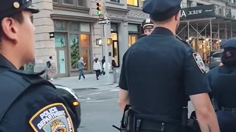 The NYPD Strategic Response Group at this peaceful ANTI-GENOCIDE march.