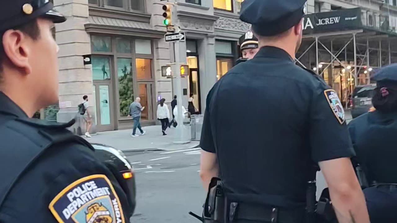 The NYPD Strategic Response Group at this peaceful ANTI-GENOCIDE march.